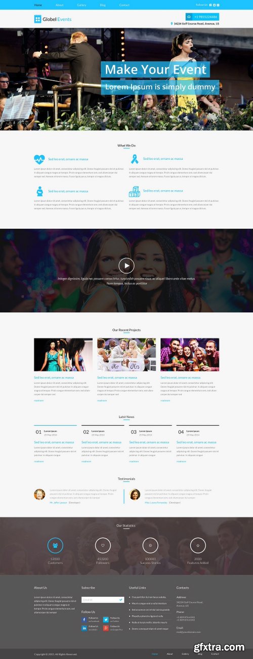 CreativeMarket Globel Events PSD Website Template 2302466