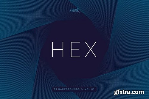 Hex  Geometric Spiral Backgrounds Vol 01