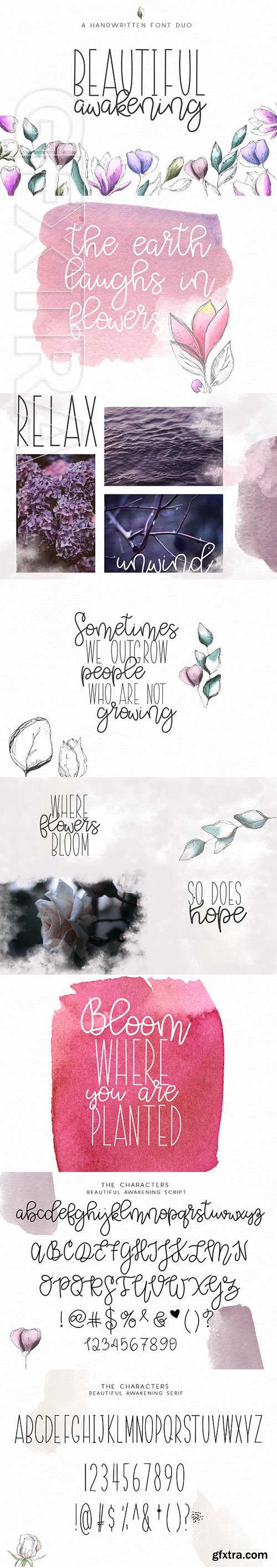 CreativeMarket - Beautiful Awakening Script Font Duo 2369992