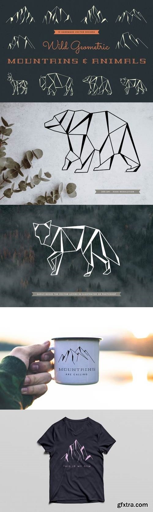 Wild Geometric Mountains & Animals