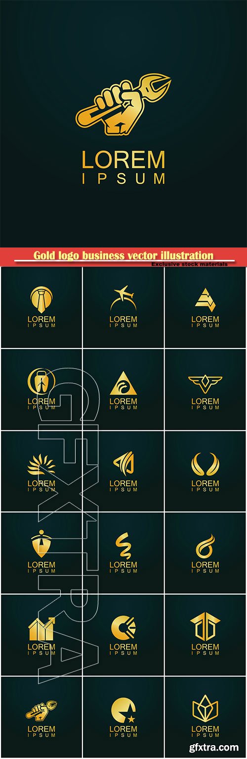 Gold logo business vector abstract illustration # 51