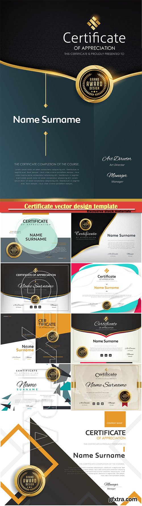 Certificate and vector diploma design template # 56