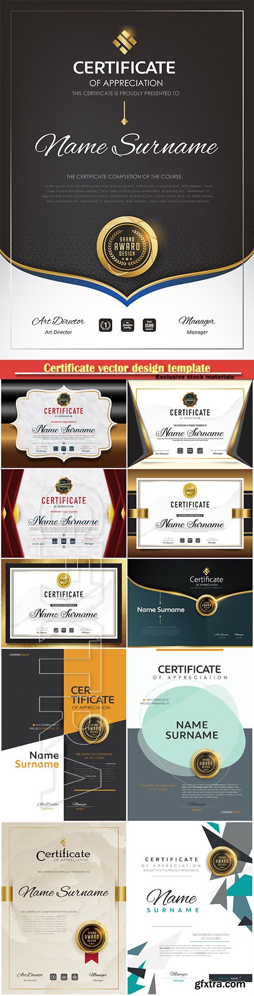 Certificate and vector diploma design template # 57