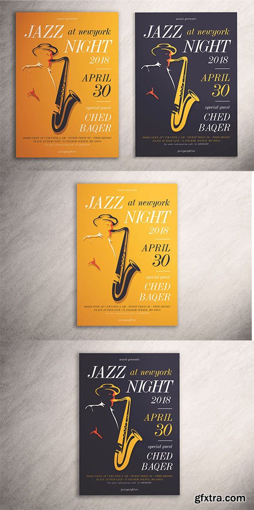 Jazz Night Flyer PSD