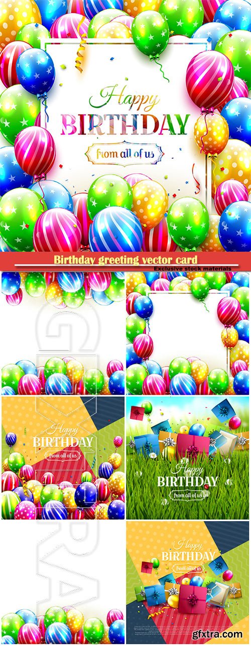 Birthday greeting vector card