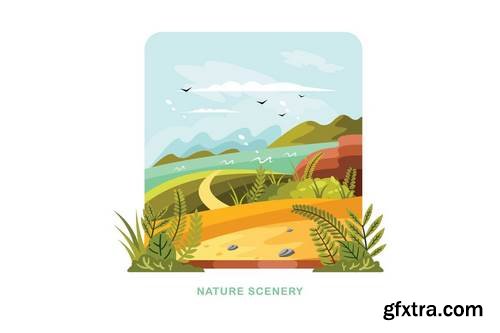 Nature Scenery Vector Illustration