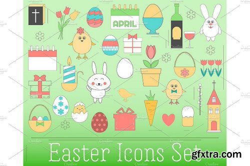 CreativeMarket Easter Bundle - Icons and Posters 2302962