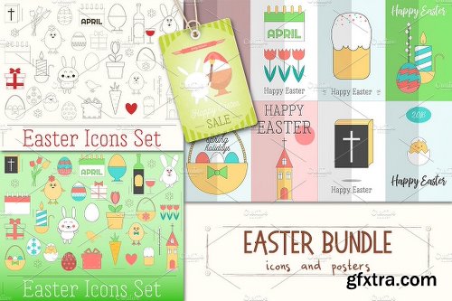 CreativeMarket Easter Bundle - Icons and Posters 2302962