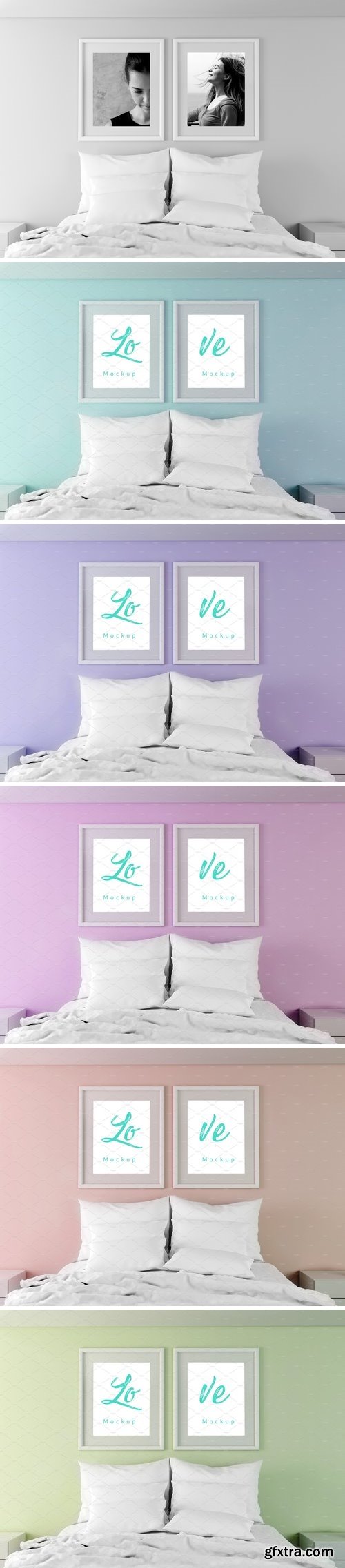 CM - Bedroom, Portrait Frame mockup psd 2032136