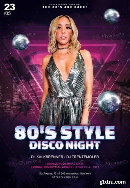 80’s Style Disco Night V1 2018 PSD Flyer Template