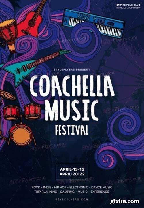 Coachella Music Festival V1 2018 PSD Flyer Template