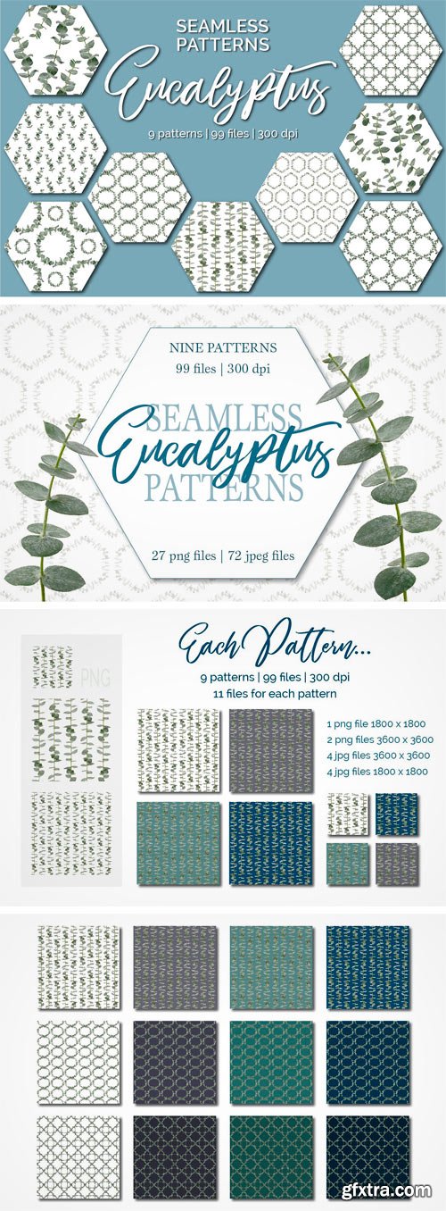 CM - Eucalyptus Seamless Patterns 2268877