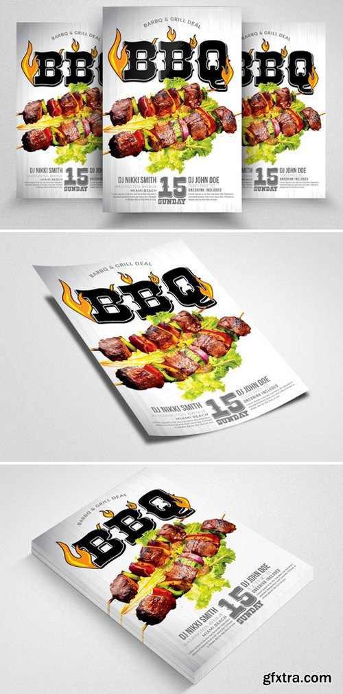 CM - BBQ Grill Party Flyers Template 2339678