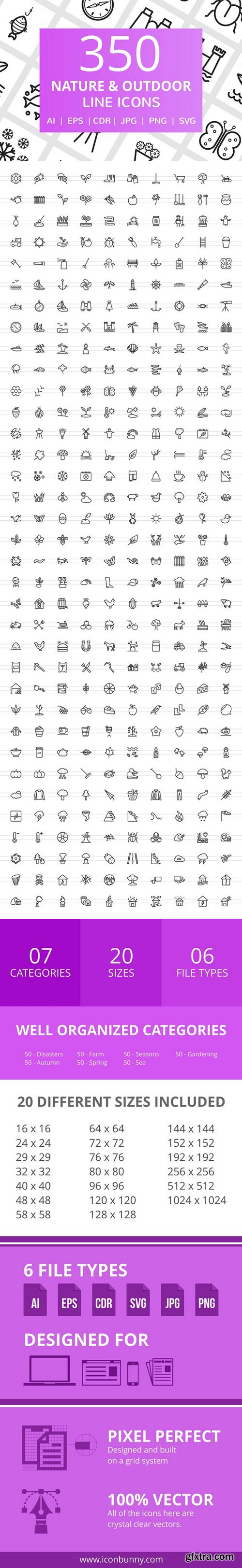 CM - 350 Nature & Outdoor Line Icons 2321702