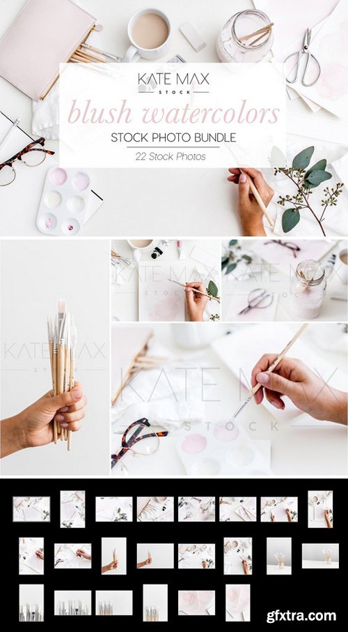 CM - Blush Pink Watercolors Stock Bundle 2323261