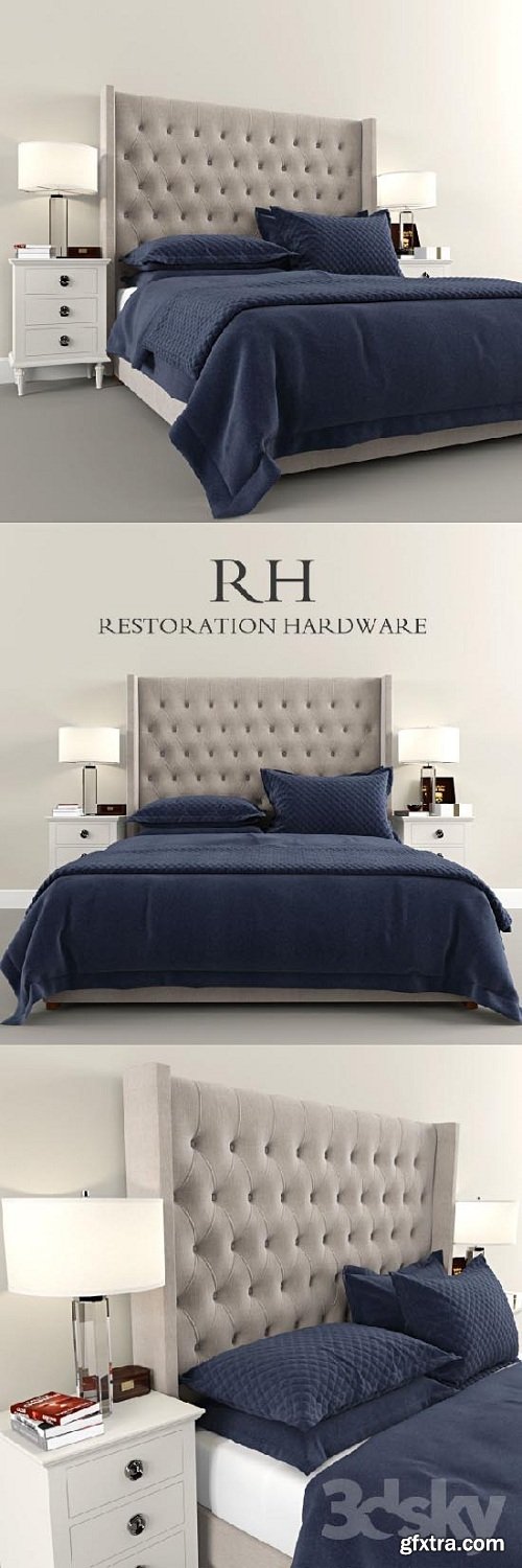 Restoration Hardware Tufted Platform bed