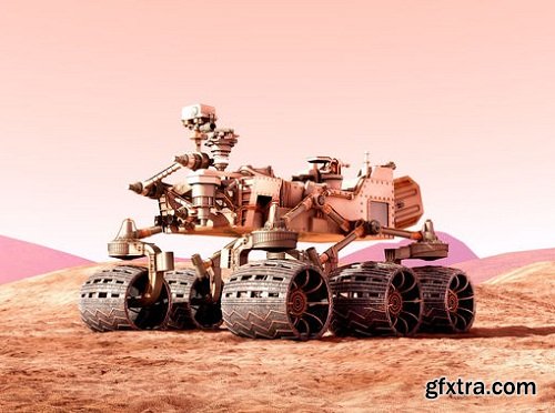 Curiosity Rover Mars Realistic 3d model with materials