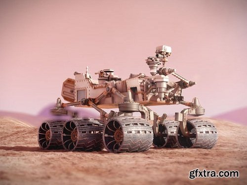 Curiosity Rover Mars Realistic 3d model with materials