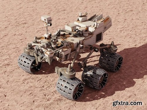 Curiosity Rover Mars Realistic 3d model with materials