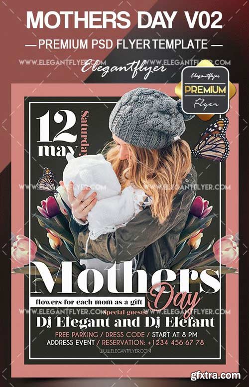 Mothers Day V02 2018 Flyer PSD Template + Facebook Event Page