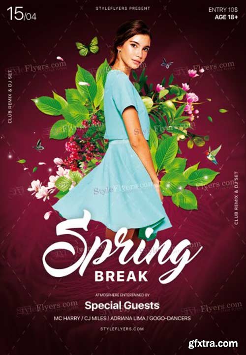 Spring Break v11 2018 PSD Flyer Template