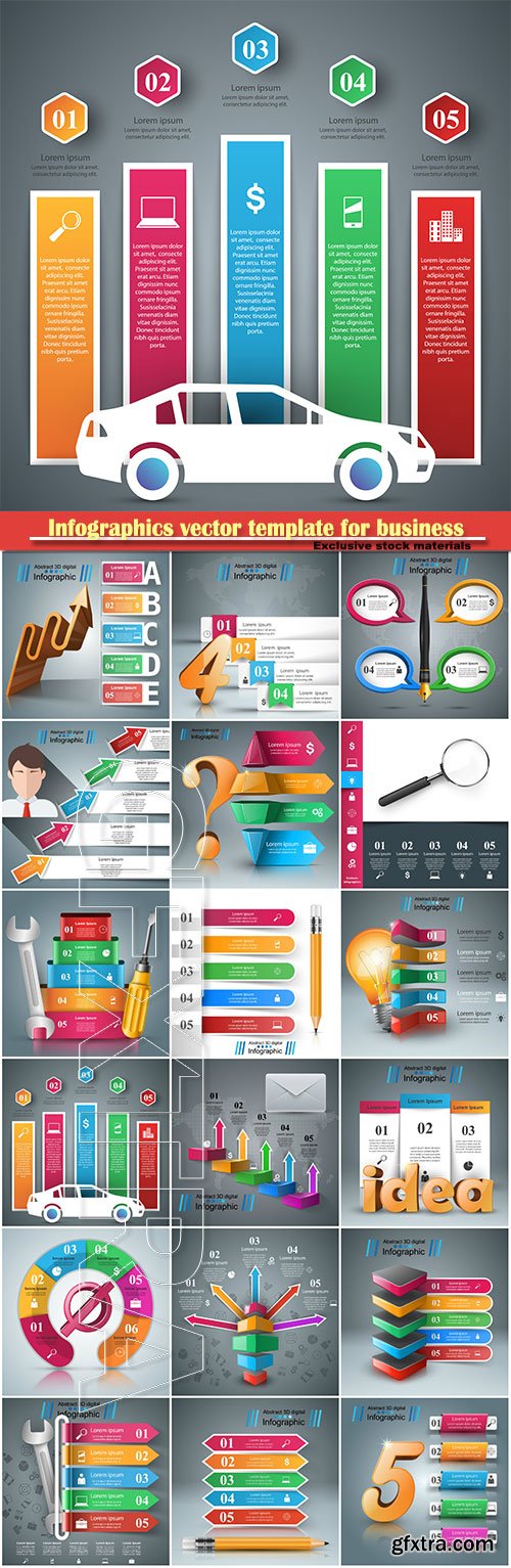 Infographics vector template for business presentations or information banner # 42