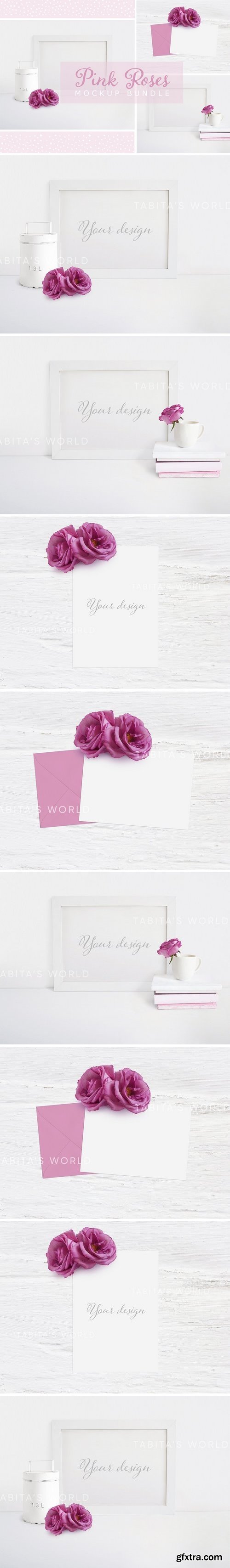 CM - Pink Roses Quote Mockup bundle 1554235