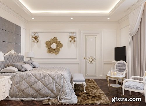 Bedroom 3D Interior Scene 13