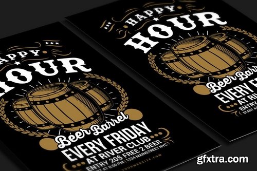 Happy Hour Beer Barrel Flyer