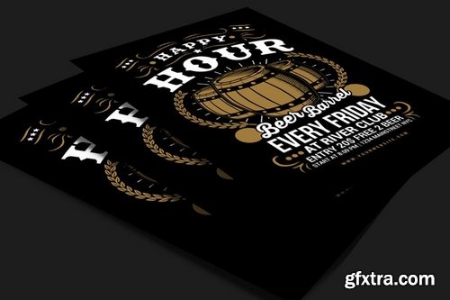 Happy Hour Beer Barrel Flyer