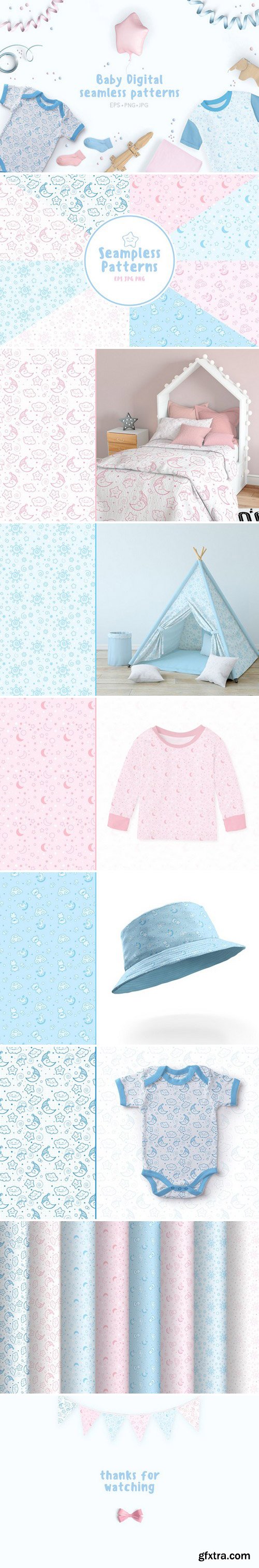 CM - Baby Digital 8 seamless patterns! 2340086