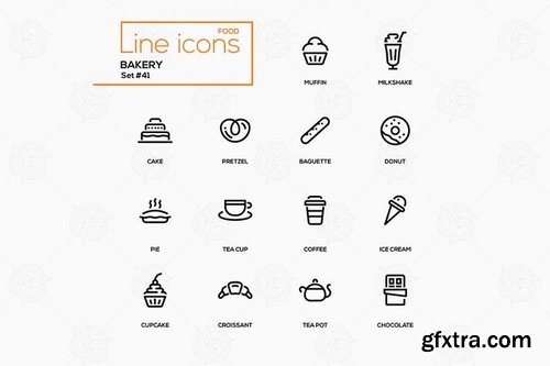 Bakery concept - line design icons set