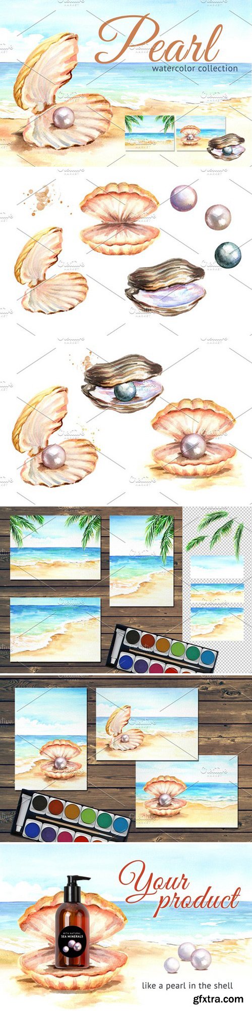 CM - Pearls. Watercolor collection 2340274