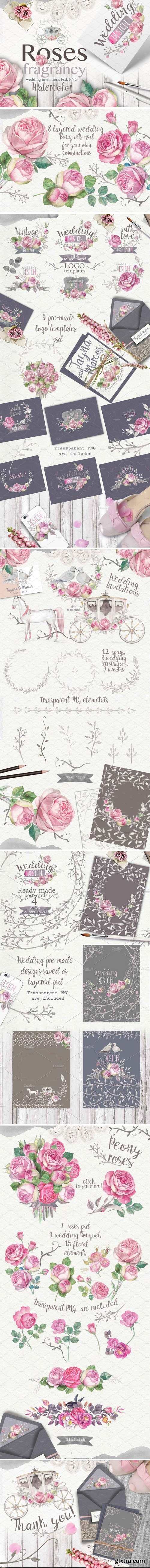 CM - Roses watercolor 40PNG 730676