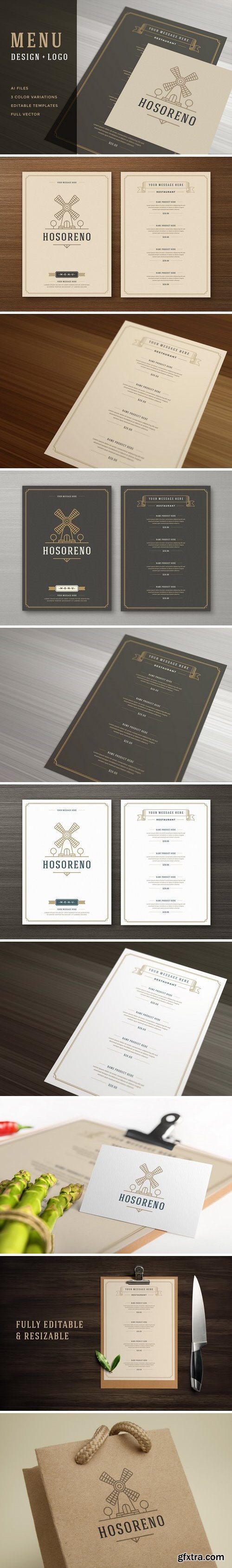 CM - Restaurant Menu with Logo Design 1456125