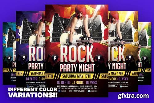 Rock Party Night Flyer Template