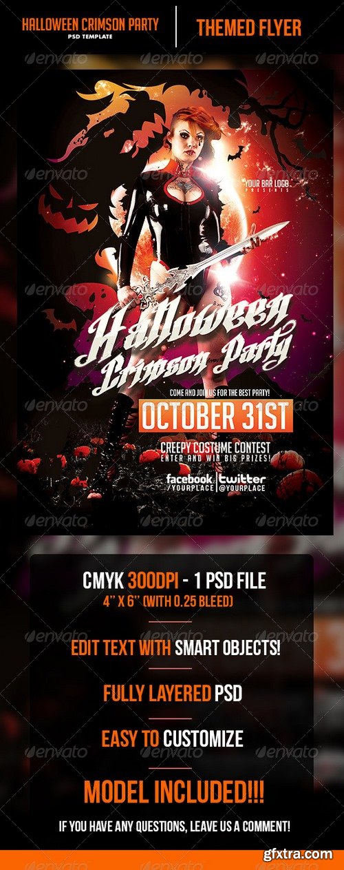 Graphicriver - Halloween Crimson Party Flyer Template 5641222