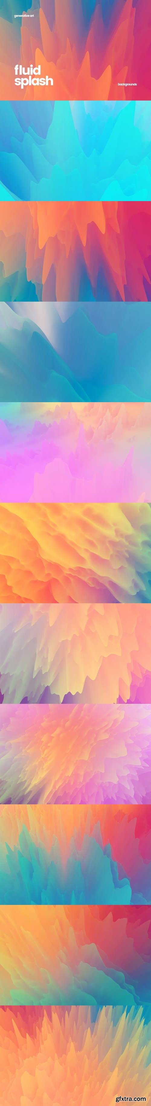 Multi Colored Fluid Splash Backgrounds