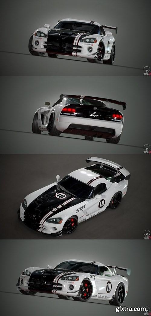 Dodge Viper SRT 10 White 3D Model