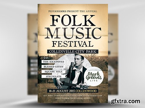 Folk Music Flyer Template