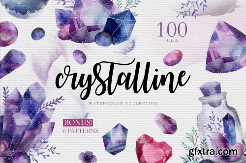 CreativeMarket CRYSTALLINE Watercolor Collection 2303631