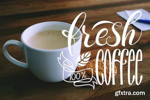 CreativeMarket Coffee Lettering Set 2302954