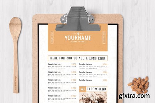 CreativeMarket Classy Food Menu 8 Template 2303964