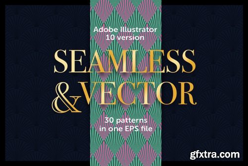 CreativeMarket Art Deco Vector Patterns 2302615