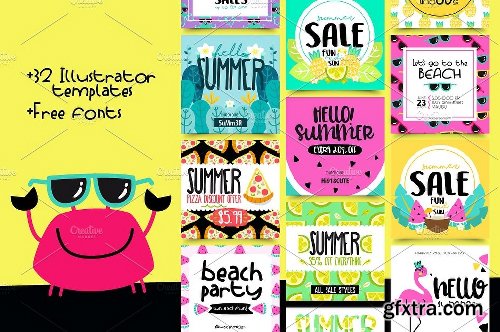 CreativeMarket 32 Instagram Post-SUMMER Sale 2298633