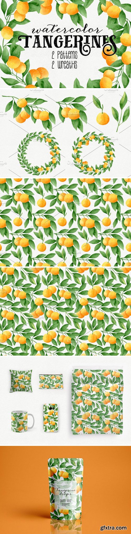 CM - Watercolor Tangerines + Patterns 1492110