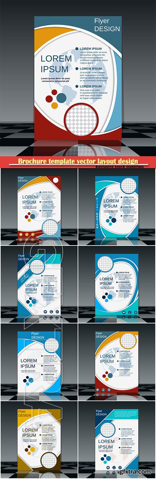 Brochure template vector layout design, corporate business annual report, magazine, flyer mockup # 159