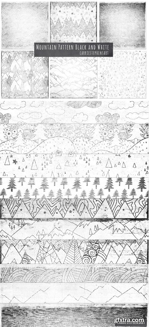 CM - Black & White Mountain Pattern Paper 2295933