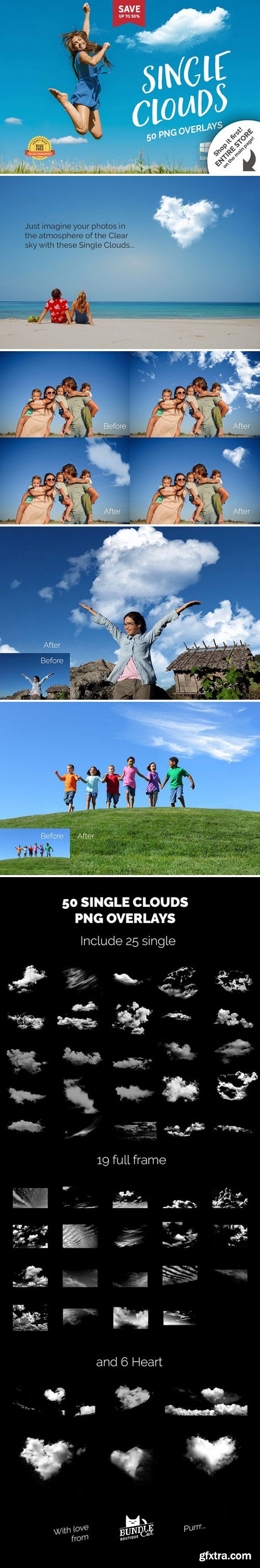 CM - 50 Single Clouds Photo Overlays 2321313