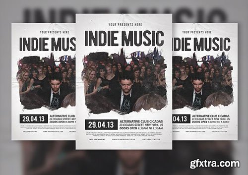 CreativeMarket - Indie Music Flyer & Poster 2368358